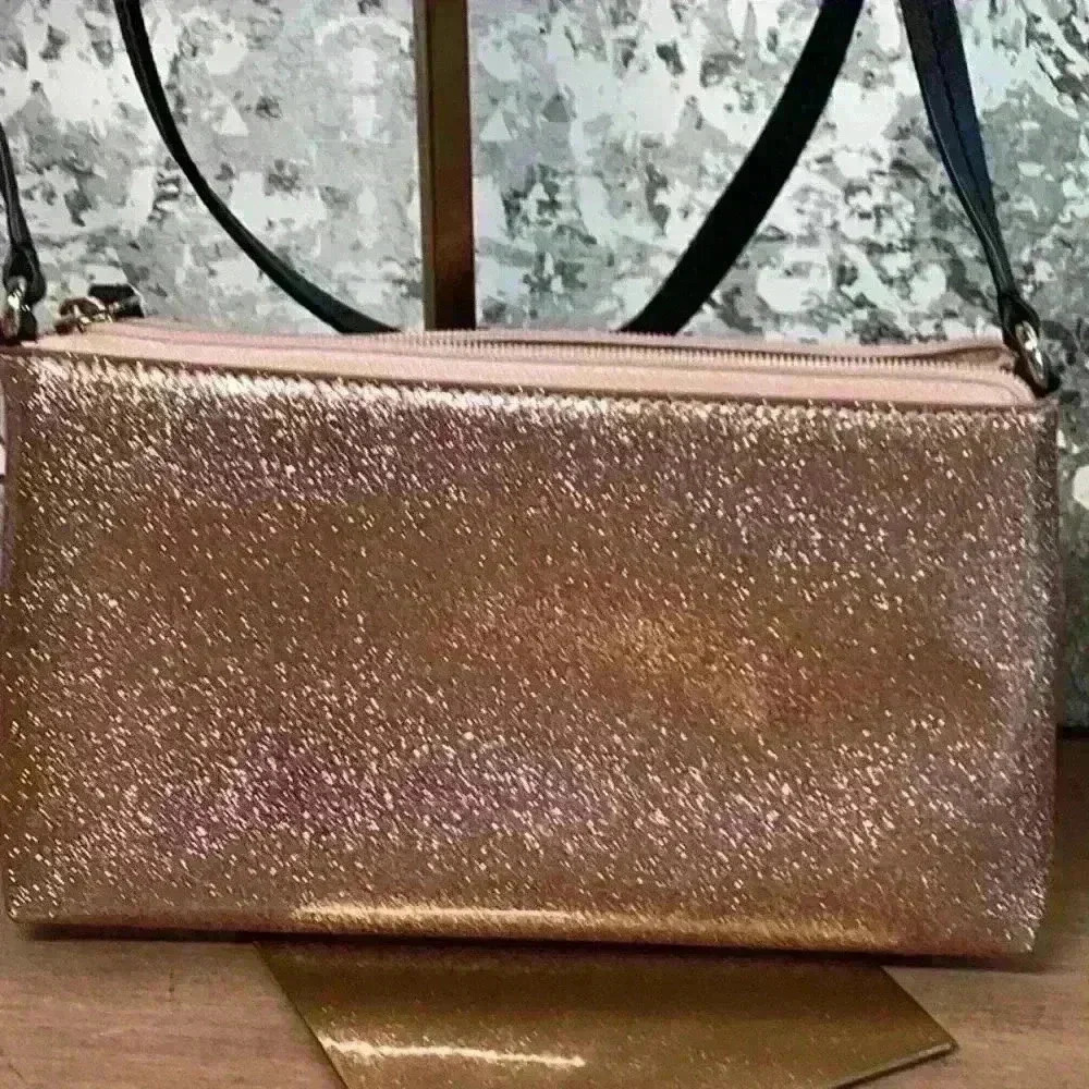 Kate Spade Glitter Pink Crossbody with Black Bow - Picture 3 of 12
